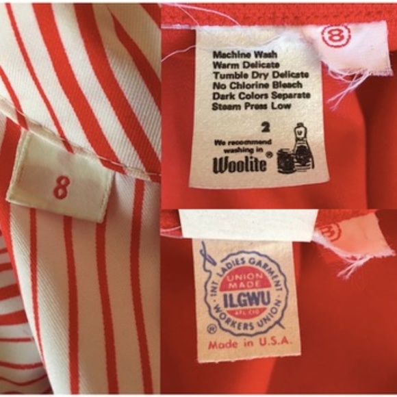 Vintage 1970’s Union Made Candy Stripe Secretary Dress & Jacket Set, XS/Small - Picture 11 of 14